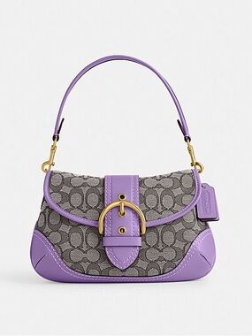 Coach Soho Bag In Signature Jacquard - Brass/Iris